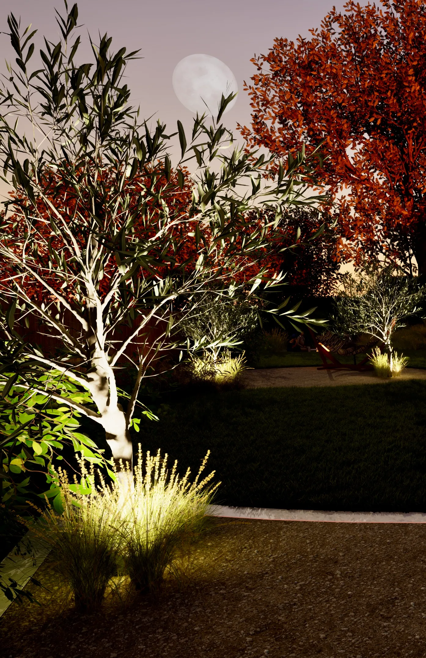 Courtyard seating with timber screening and structure.